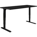 Schäfer Shop Genius Schreibtisch Elements, elektrisch höhenverstellbar, Rechteck, C-Fuß, B 1800 x T 800 x H 645-1300 mm, schwarz/weiß + Technikeinbau