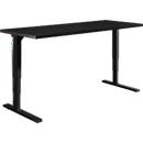 Schäfer Shop Genius Schreibtisch Elements, elektrisch höhenverstellbar, Rechteck, C-Fuß, B 2000 x T 800 x H 645-1300 mm, schwarz/weiß + Technikeinbau