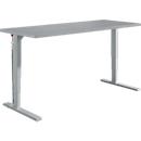 Schäfer Shop Genius Schreibtisch Elements, elektrisch höhenverstellbar, Rechteck, C-Fuß, B 2000 x T 800 x H 645-1300 mm, silber/weiß + Technikeinbau