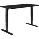 Schäfer Shop Genius Schreibtisch Elements, elektrisch höhenverstellbar, Rechteck, T-Fuß, B 1600 x T 800 x H 645-1300 mm, schwarz/weiß + Technikeinbau