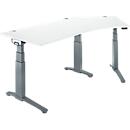 Schäfer Shop Genius Schreibtisch ERGOSTYLE S, 135°, elektrisch höhenverstellbar, Ansatz rechts, zweistufig, C-Fuß, B 2165 x T 800 x H 645-1305 mm, inkl. Memory Master, weiß/anthrazit
