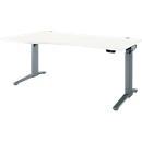 Schäfer Shop Genius Schreibtisch ERGOSTYLE S, elektrisch höhenverstellbar, einstufig, Ansatz links, C-Fuß, B 1800 x T 800/1000 x H 715-1182 mm, inkl. Memory Master, weiß/anthrazit