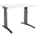 Schäfer Shop Genius Schreibtisch ERGOSTYLE S, manuell höhenverstellbar, Rechteck, C-Fuß, B 1200 x T 800 x H 675-895 mm, weiß/anthrazit