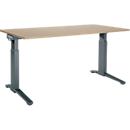 Schäfer Shop Genius Schreibtisch ERGOSTYLE S, manuell höhenverstellbar, Rechteck, C-Fuß, B 1600 x T 800 x H 675-895 mm, eiche/anthrazit