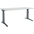 Schäfer Shop Genius Schreibtisch ERGOSTYLE S, manuell höhenverstellbar, Rechteck, C-Fuß, B 1800 x T 800 x H 675-895 mm, weiß/anthrazit