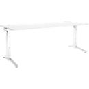 Schäfer Shop Genius Schreibtisch ERGOSTYLE S, manuell höhenverstellbar, Rechteck, C-Fuß, B 2000 x T 800 x H 675-895 mm, weiß/weiß