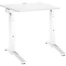 Schäfer Shop Genius Schreibtisch ERGOSTYLE S, manuell höhenverstellbar, Rechteck, C-Fuß, B 800 x T 800 x H 675-895 mm, weiß/weiß