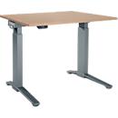 Schäfer Shop Genius Schreibtisch ERGOSTYLE S, Rechteck, elektrisch höhenverstellbar, einstufig, C-Fuß, B 1200 x T 800 x H 715-1182 mm, inkl. Memory Master, Eiche/anthrazit