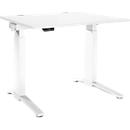 Schäfer Shop Genius Schreibtisch ERGOSTYLE S, Rechteck, elektrisch höhenverstellbar, einstufig, C-Fuß, B 1200 x T 800 x H 715-1182 mm, inkl. Memory Master, weiß/weiß