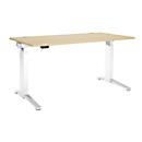 Schäfer Shop Genius Schreibtisch ERGOSTYLE S, Rechteck, elektrisch höhenverstellbar, einstufig, C-Fuß, B 1600 x T 800 x H 715-1182 mm, inkl. Memory Master, Ahorn/weiß