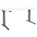 Schäfer Shop Genius Schreibtisch ERGOSTYLE S, Rechteck, elektrisch höhenverstellbar, einstufig, C-Fuß, B 1600 x T 800 x H 715-1182 mm, inkl. Memory Master, weiß/anthrazit