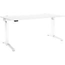 Schäfer Shop Genius Schreibtisch ERGOSTYLE S, Rechteck, elektrisch höhenverstellbar, einstufig, C-Fuß, B 1800 x T 800 x H 715-1182 mm, inkl. Memory Master, weiß/weiß
