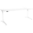 Schäfer Shop Genius Schreibtisch ERGOSTYLE S, Rechteck, elektrisch höhenverstellbar, einstufig, C-Fuß, B 2000 x T 800 x H 715-1182 mm, inkl. Memory Master, weiß/weiß