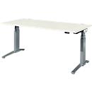 Schäfer Shop Genius Schreibtisch ERGOSTYLE S, Rechteck, elektrisch höhenverstellbar, zweistufig, C-Fuß, B 1800 x T 800 x H 635-1305 mm, inkl. Memory Master, weiß/anthrazit