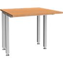 Schäfer Shop Genius Schreibtisch MODENA FLEX, 4-Fuß-Quadratrohr, verkürzte Seitenteile, B 800 mm, buche