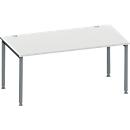 Schäfer Shop Genius Schreibtisch MODENA FLEX, 4-Fuß-Rundrohr, B 1600 x T 800 mm, lichtgrau/anthrazit