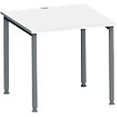 Schäfer Shop Genius Schreibtisch MODENA FLEX, 4-Fuß-Rundrohr, B 800 x T 800 mm, weiß/anthrazit