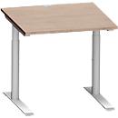 Schäfer Shop Genius Schreibtisch MODENA FLEX, 800 x 800 mm, Eiche-Dekor/weißalu