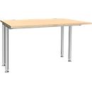 Schäfer Shop Genius Schreibtisch MODENA FLEX, Breite 1200 mm, beidseitig verkürzt, Ahorn 