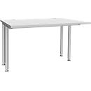 Schäfer Shop Genius Schreibtisch MODENA FLEX, Breite 1200 mm, beidseitig verkürzt, lichtgrau 