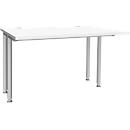 Schäfer Shop Genius Schreibtisch MODENA FLEX, Breite 1200 mm, beidseitig verkürzt, weiß 