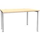 Schäfer Shop Genius Schreibtisch MODENA FLEX, Breite 1200 mm, einseitig verkürzt, Ahorn 