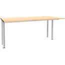 Schäfer Shop Genius Schreibtisch MODENA FLEX, Breite 1600 mm, beidseitig verkürzt, Ahorn 