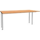 Schäfer Shop Genius Schreibtisch MODENA FLEX, Breite 1600 mm, beidseitig verkürzt, Buche 