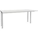 Schäfer Shop Genius Schreibtisch MODENA FLEX, Breite 1600 mm, beidseitig verkürzt, lichtgrau 