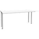 Schäfer Shop Genius Schreibtisch MODENA FLEX, Breite 1600 mm, beidseitig verkürzt, weiß 