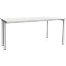 Schäfer Shop Genius Schreibtisch MODENA FLEX, Breite 1600 mm, einseitig verkürzt, lichtgrau 