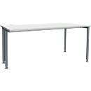 Schäfer Shop Genius Schreibtisch MODENA FLEX, Breite 1600 mm, einseitig verkürzt, lichtgrau/anthrazit