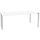 Schäfer Shop Genius Schreibtisch MODENA FLEX, Breite 1800 mm, einseitig verkürzt, weiß 