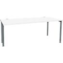 Schäfer Shop Genius Schreibtisch MODENA FLEX, Breite 1800 mm, einseitig verkürzt, weiß/anthrazit