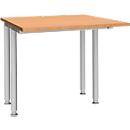 Schäfer Shop Genius Schreibtisch MODENA FLEX, Breite 800 mm, beidseitig verkürzt, Buche 