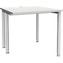 Schäfer Shop Genius Schreibtisch MODENA FLEX, Breite 800 mm, einseitig verkürzt, lichtgrau 