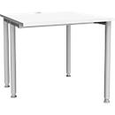 Schäfer Shop Genius Schreibtisch MODENA FLEX, Breite 800 mm, einseitig verkürzt, weiß 