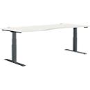 Schäfer Shop Genius Schreibtisch MODENA FLEX, elektrisch höhenverstellbar, Freiform, Ansatz links, B 1800 mm, weiß/anthrazit