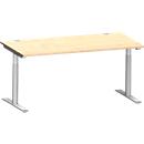 Schäfer Shop Genius Schreibtisch MODENA FLEX, T-Fuß-Rundrohr, B 1600 x T 800 mm, ahorn/weißalu
