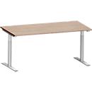 Schäfer Shop Genius Schreibtisch MODENA FLEX, T-Fuß-Rundrohr, B 1600 x T 800 mm, Eiche-Dekor/weißalu