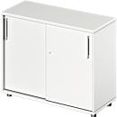 Schäfer Shop Genius Schuifdeurkast TETRIS WOOD, 2 OH, B 1000 x D 421 x H 800 mm, hoogte inclusief glijders, wit