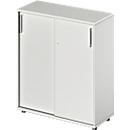 Schäfer Shop Genius schuifdeurkast TETRIS WOOD, 3 OH, B 1000 mm, hoogte incl. glijders, lichtgrijs
