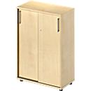 Schäfer Shop Genius schuifdeurkast TETRIS WOOD, 3 OH, B 800 mm, hoogte incl. glijders, ahorn decor