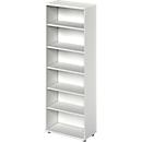 Schäfer Shop Genius shelf TETRIS WOOD, 6 OH, height incl. glides, W 800 mm, light gray