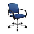 Schäfer Shop Genius Silla para visitas SSI Proline Visit P3+, respaldo acolchado, ruedas universales, azul