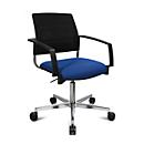 Schäfer Shop Genius Silla para visitas SSI Proline Visit S3+, respaldo de malla, ruedas universales, azul/negro