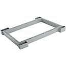 Schäfer Shop Genius Stahlsockel TETRIS WOOD, Zurückgesetzt, für Regale/Schränke B 400 mm, weißalu