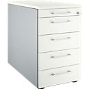 Schäfer Shop Genius Standcontainer 13333, mit Griff eckig, B 435 x H 717 mm, weißalu/weißalu/weiß 
