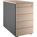 Schäfer Shop Genius Standcontainer 13333, mit Griffnut, B 435 x H 717 mm, anthrazit/Eiche-Dekor
