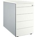 Schäfer Shop Genius Standcontainer 13333, mit Griffnut, B 435 x H 717 mm, weißalu/weißalu/weiß